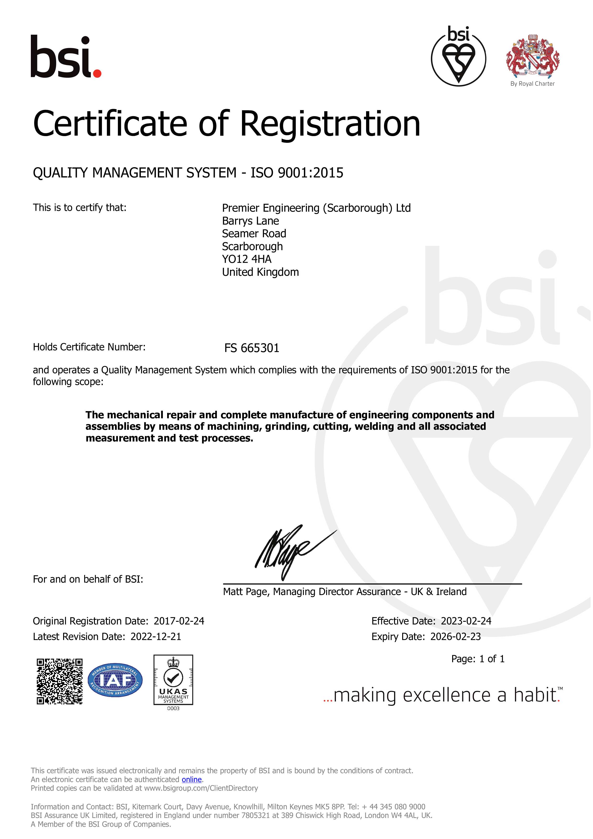 image of accedited ISO 9001:2015 certificate